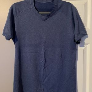 Blue lululemon workout shirt